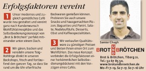 Das Bild zeigt ein kurzes Portrait von Brot- und Brötchen in Schriftform sowie Leiter Samier Chugh.