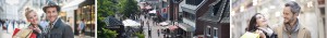Der Teaser besteht aus drei Bildern und zeigt: Ein Paar mit Shopping-Tüten, einen Blick auf die Einkaufsstraße sowie ein weiteres Paar mit Shopping-Tüten.