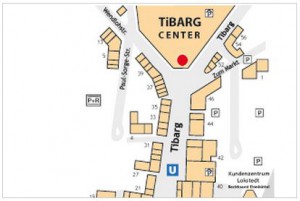 Karte mit Lage des Hartfelder Spielzeugladens im Tibarg Center