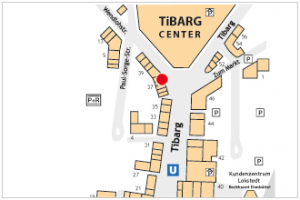 Lageplan vom Tibarg mit Kennzeichnung von Grossmann & Berger