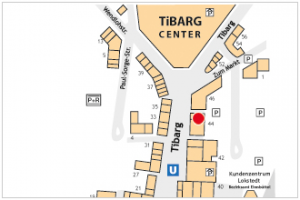 Karte mit Lage des PHOTO PORST am Tibarg
