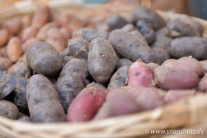 Beim Kartoffelhandel Saracino gibt es Blaue und rote Hörchen