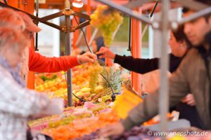 Obststand beim Tibarg Wochenmarkt